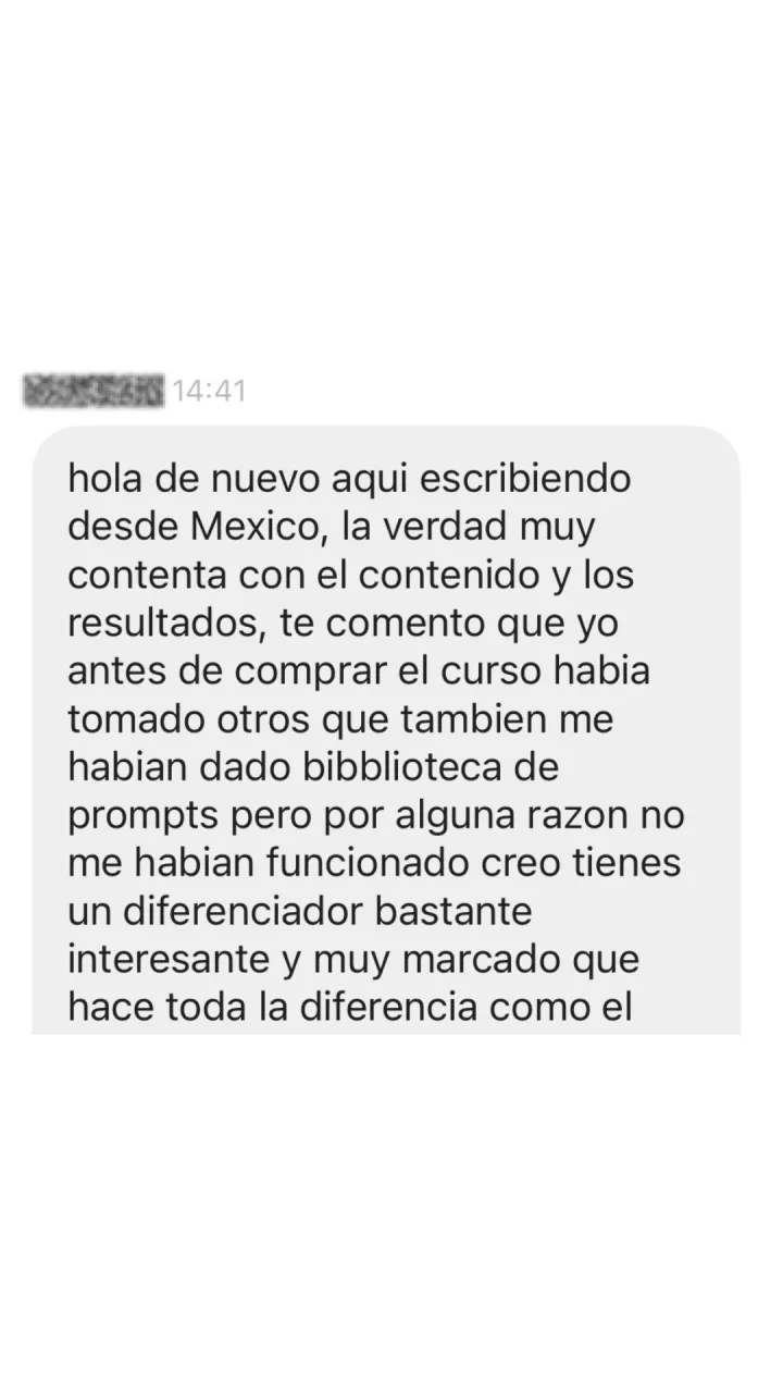 Captura de un mensaje real de un alumno