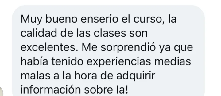 Captura de un mensaje real de un alumno
