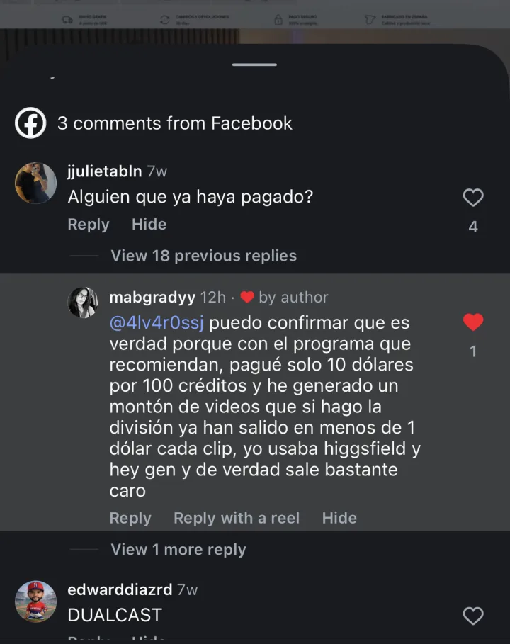 Captura de un mensaje real de un alumno