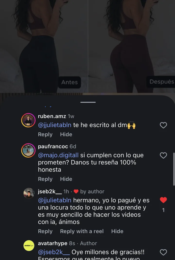 Captura de un mensaje real de un alumno