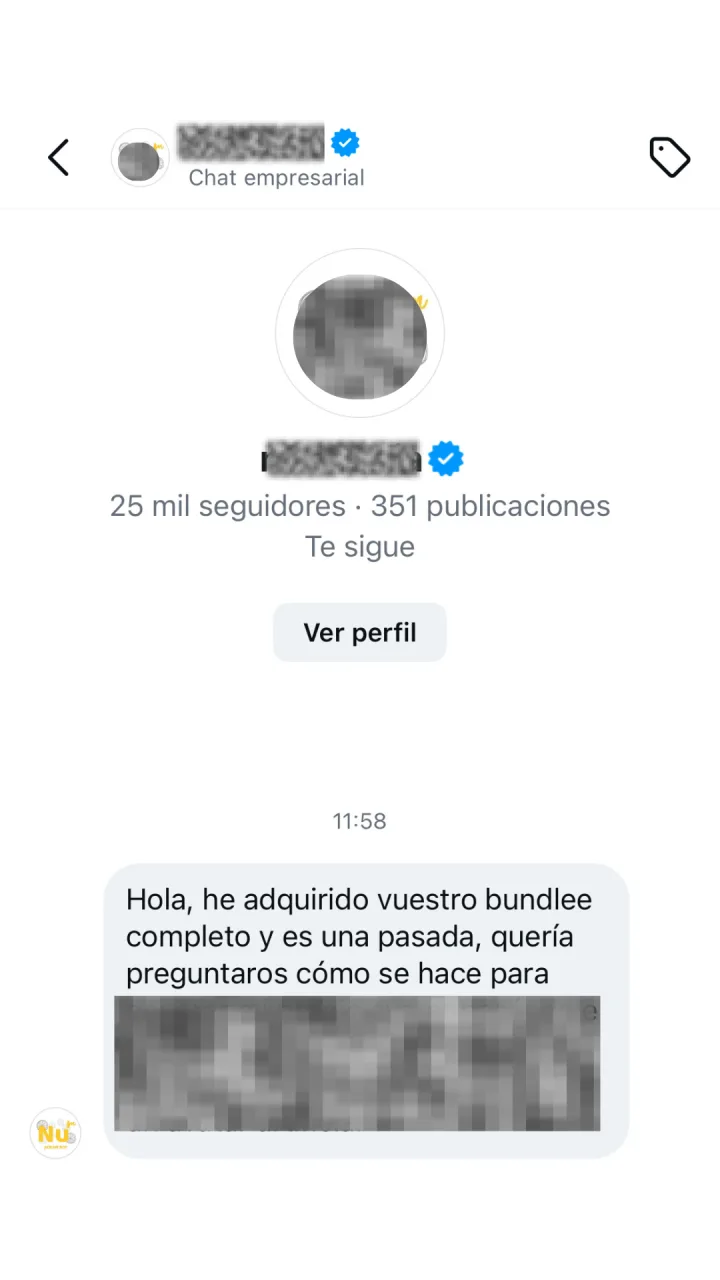 Captura de un mensaje real de un alumno