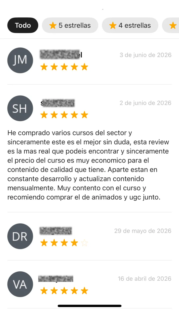Captura de un mensaje real de un alumno